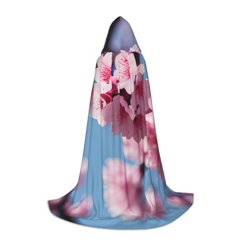 MGGAklp Kapuzenumhang mit Kirschblüten-Druck, für Teenager, Halloween, Cosplay und Mottopartys von MGGAklp