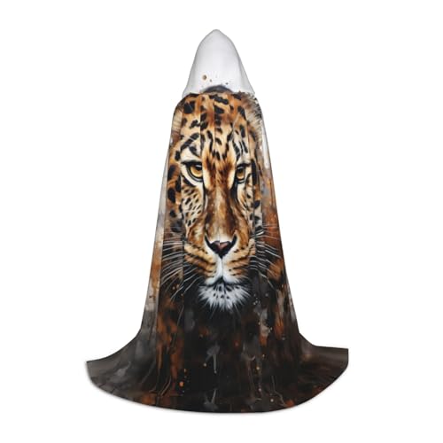 MGGAklp Kapuzenumhang mit Leopardenmuster für Teenager für Halloween, Cosplay und Mottopartys von MGGAklp