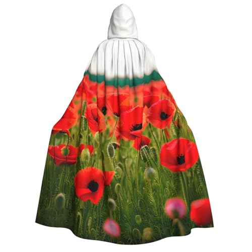 MGGAklp Kapuzenumhang mit Mohnblumen, lebendigem Blütenblatt-Druck, für Erwachsene, mit Halloween-Umhang, Kostüm, Partyzubehör MGGAklp Kapuzenumhang mit Mohnblumen, lebendigem Blütenblatt-Druck, für Erwachsene, mit Halloween-Umhang, Kostüm, Partyzubehör von MGGAklp