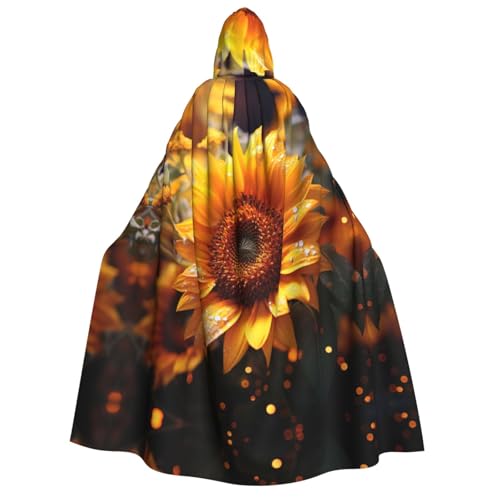MGGAklp Kapuzenumhang mit Sonnenblumen-Aufdruck für Erwachsene, mit Halloween-Umhang, Kostüm, Partyzubehör MGGAklp Kapuzenumhang mit Sonnenblumen-Aufdruck für Erwachsene, mit Halloween-Umhang, Kostüm, Partyzubehör von MGGAklp