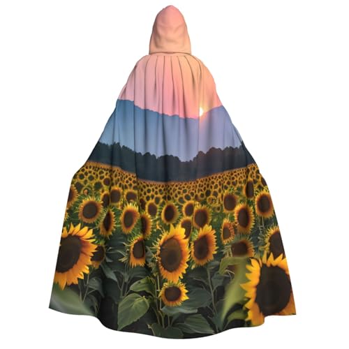 MGGAklp Kapuzenumhang mit Sonnenblumenmotiv für Erwachsene, mit Halloween-Umhang, Kostüm, Partyzubehör MGGAklp Kapuzenumhang mit Sonnenblumenmotiv für Erwachsene, mit Halloween-Umhang, Kostüm, Partyzubehör von MGGAklp