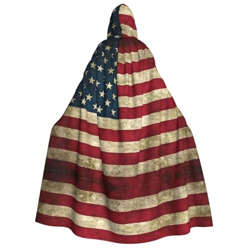 MGGAklp Kapuzenumhang mit amerikanischer Flagge, für Erwachsene, mit Halloween-Umhang, Kostüm, Partyzubehör MGGAklp Kapuzenumhang mit amerikanischer Flagge, für Erwachsene, mit Halloween-Umhang, Kostüm, Partyzubehör von MGGAklp
