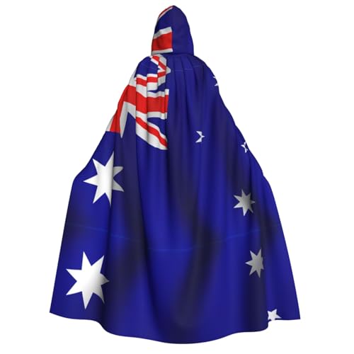 MGGAklp Kapuzenumhang mit australischer Flagge, für Erwachsene, mit Halloween-Umhang, Kostüm, Partyzubehör MGGAklp Kapuzenumhang mit australischer Flagge, für Erwachsene, mit Halloween-Umhang, Kostüm, Partyzubehör von MGGAklp