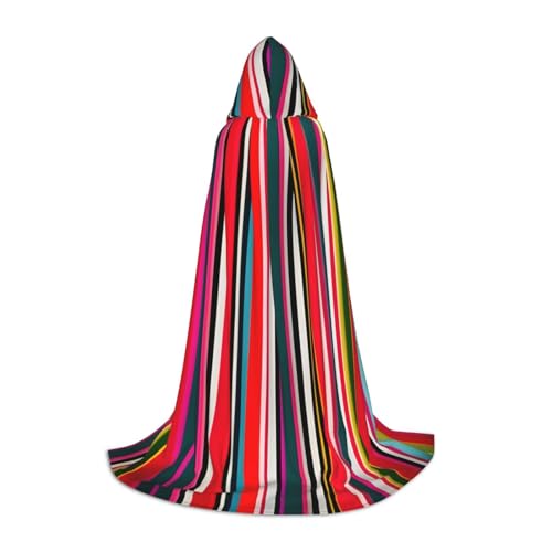 MGGAklp Kapuzenumhang mit buntem Streifendruck für Jugendliche für Halloween, Cosplay und Mottopartys MGGAklp Kapuzenumhang mit buntem Streifendruck für Jugendliche für Halloween, Cosplay und Mottopartys von MGGAklp