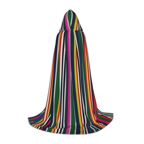 MGGAklp Kapuzenumhang mit buntem Streifendruck für Jugendliche für Halloween, Cosplay und Mottopartys MGGAklp Kapuzenumhang mit buntem Streifendruck für Jugendliche für Halloween, Cosplay und Mottopartys von MGGAklp