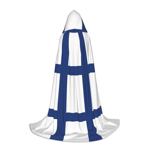 MGGAklp Kapuzenumhang mit finnischer Flagge für Teenager für Halloween, Cosplay und Mottopartys MGGAklp Kapuzenumhang mit finnischer Flagge für Teenager für Halloween, Cosplay und Mottopartys von MGGAklp