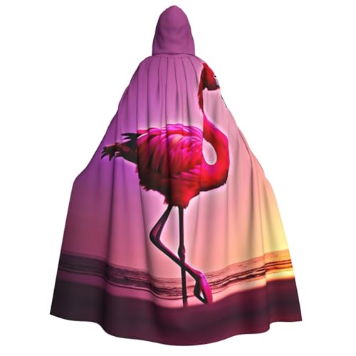 MGGAklp Kapuzenumhang mit rosa Flamingo-Muster, für Erwachsene, mit Halloween-Umhang, Kostüm, Partyzubehör MGGAklp Kapuzenumhang mit rosa Flamingo-Muster, für Erwachsene, mit Halloween-Umhang, Kostüm, Partyzubehör von MGGAklp