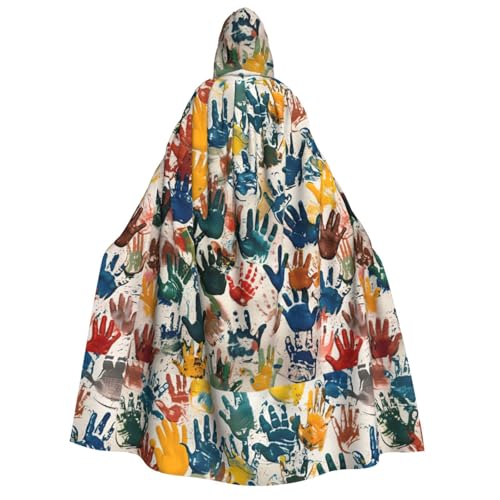 MGGAklp Kinder-Handabdruck, Erwachsenen-Kapuzenumhang mit Halloween-Umhang, Robe, Kostüm, Partyzubehör MGGAklp Kinder-Handabdruck, Erwachsenen-Kapuzenumhang mit Halloween-Umhang, Robe, Kostüm, Partyzubehör von MGGAklp