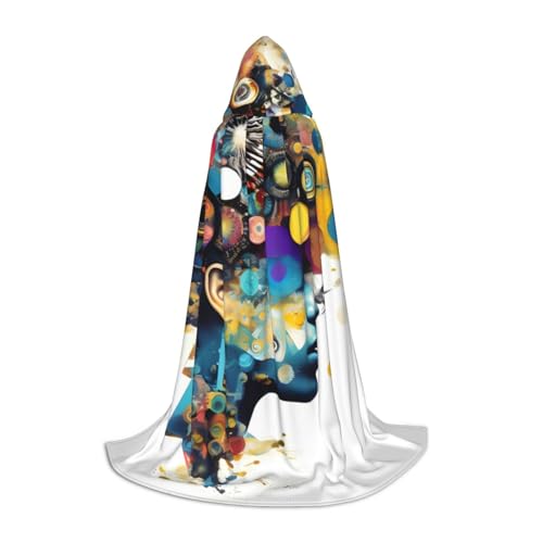 MGGAklp Künstliche Intelligenz Gehirn Druck Kapuzen Umhang für Teenager für Halloween, Cosplay und Mottopartys von MGGAklp