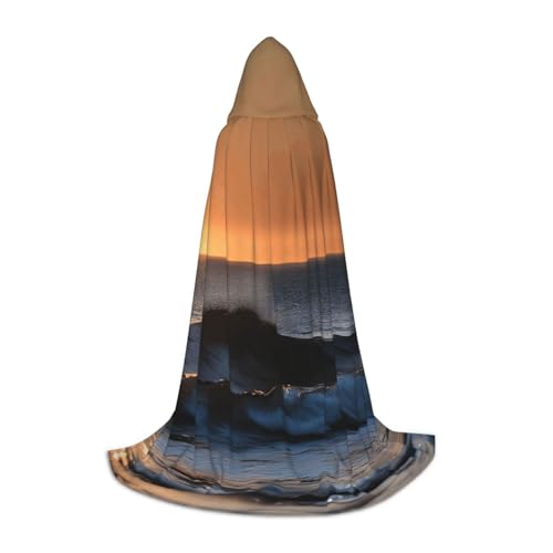 MGGAklp Last Sun Rays Of Over The Sea Waves Print Hooded Cape For Teens For Halloween, Cosplay And Themed Parties MGGAklp Last Sun Rays Of Over The Sea Waves Print Hooded Cape For Teens For Halloween, Cosplay And Themed Parties von MGGAklp