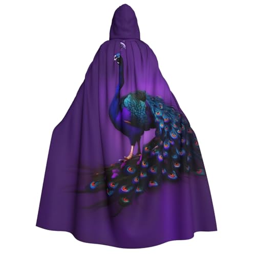 MGGAklp Lila Pfauenmuster Druck Erwachsene Kapuzenumhang mit Halloween-Umhang Robe Kostüm Partyzubehör MGGAklp Lila Pfauenmuster Druck Erwachsene Kapuzenumhang mit Halloween-Umhang Robe Kostüm Partyzubehör von MGGAklp