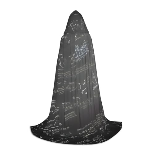 MGGAklp Mathe Symbole Muster Druck Kapuzenumhang für Teenager für Halloween, Cosplay und Mottopartys von MGGAklp