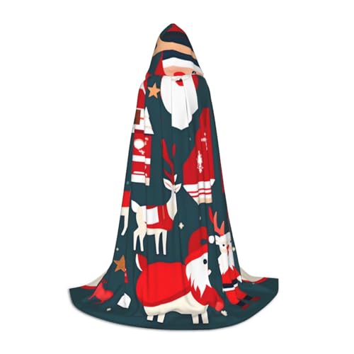 MGGAklp Merry Christmas Print Kapuzenumhang für Teenager für Halloween, Cosplay und Mottopartys von MGGAklp