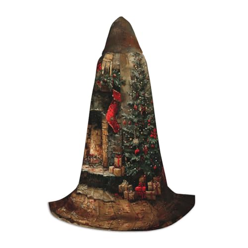 MGGAklp Merry Christmas Print Kapuzenumhang für Teenager für Halloween, Cosplay und Mottopartys von MGGAklp