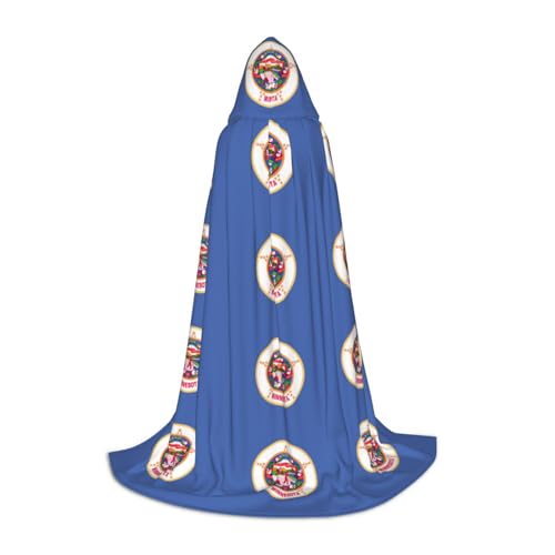 MGGAklp Minnesota State Flag Print Kapuzenumhang für Teenager für Halloween, Cosplay und Mottopartys von MGGAklp