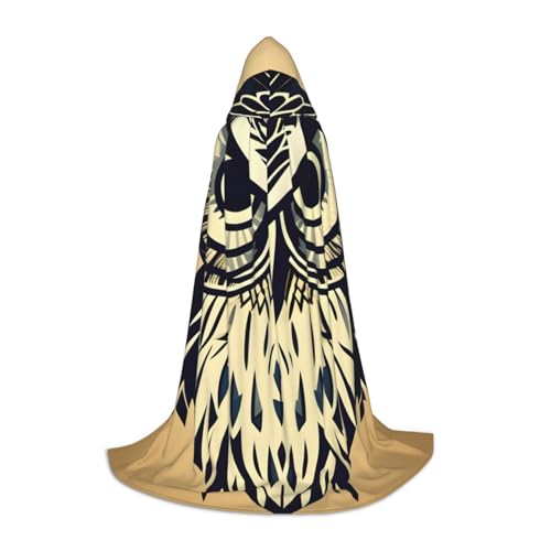 MGGAklp Niedlicher Eulen-Print Kapuzenumhang für Teenager für Halloween, Cosplay und Motto-Partys von MGGAklp