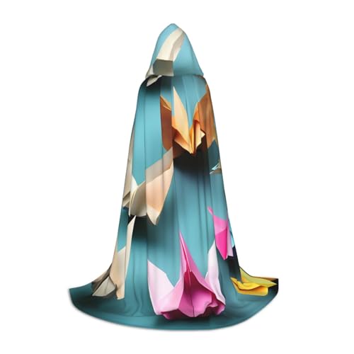 MGGAklp Origami-Papier-Kranich-Druck, Kapuzenumhang für Teenager für Halloween, Cosplay und Mottopartys von MGGAklp