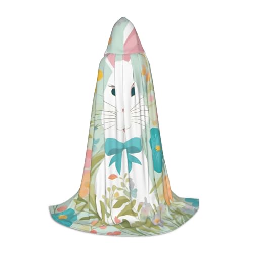 MGGAklp Osterhase Blumendruck Kapuzenumhang für Teenager für Halloween, Cosplay und Mottopartys MGGAklp Osterhase Blumendruck Kapuzenumhang für Teenager für Halloween, Cosplay und Mottopartys von MGGAklp