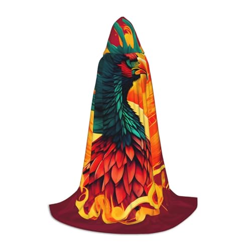 MGGAklp Phoenix Print Kapuzenumhang für Teenager für Halloween, Cosplay und Mottopartys von MGGAklp