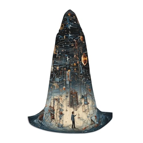 MGGAklp Physik-Druck Druck Kapuzenumhang für Teenager für Halloween, Cosplay und Mottopartys von MGGAklp