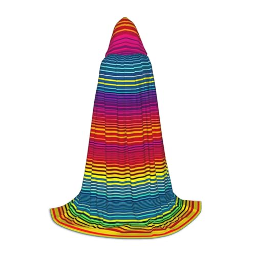 MGGAklp Regenbogen Muster Druck Kapuzenumhang für Teenager für Halloween, Cosplay und Mottopartys von MGGAklp