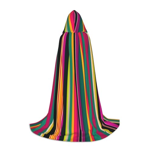 MGGAklp Regenbogenfarbener, gestreifter Kapuzenumhang für Jugendliche für Halloween, Cosplay und Themenpartys von MGGAklp