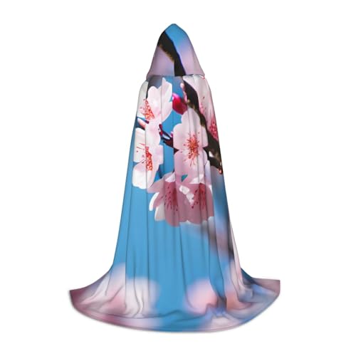 MGGAklp Rosa Kirschblüten Druck Kapuzenumhang für Teenager für Halloween, Cosplay und Mottopartys von MGGAklp