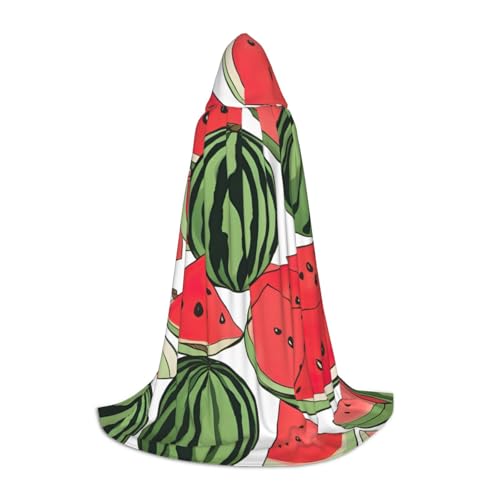 MGGAklp Roter Wassermelonen-Druck, Kapuzenumhang für Teenager, Halloween, Cosplay und Motto-Partys von MGGAklp