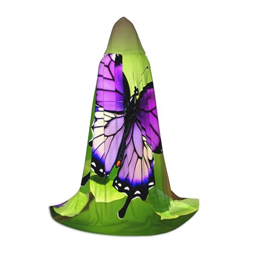 MGGAklp Schmetterling Lila Druck Kapuzen Umhang für Teenager für Halloween Cosplay und Mottopartys von MGGAklp