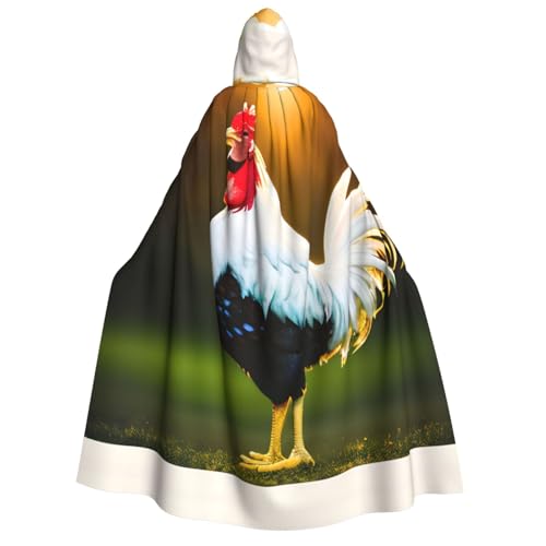 MGGAklp Shine-Hahn-Aufdruck, Erwachsenen-Umhang mit Kapuze, Halloween-Umhang, Kostüm, Partyzubehör MGGAklp Shine-Hahn-Aufdruck, Erwachsenen-Umhang mit Kapuze, Halloween-Umhang, Kostüm, Partyzubehör von MGGAklp