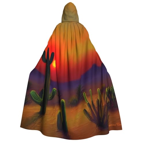 MGGAklp Sonnenuntergang Kaktus in Wüste Druck Erwachsene Kapuzenumhang mit Halloween-Umhang Robe Kostüm Partyzubehör MGGAklp Sonnenuntergang Kaktus in Wüste Druck Erwachsene Kapuzenumhang mit Halloween-Umhang Robe Kostüm Partyzubehör von MGGAklp