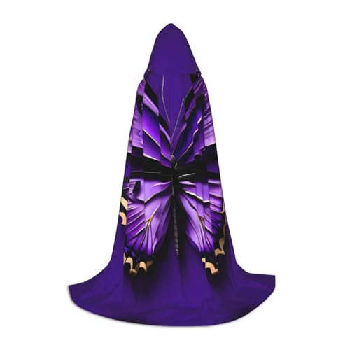 MGGAklp Süßer lila Schmetterling Druck Kapuzenumhang für Teenager für Halloween, Cosplay und Mottopartys von MGGAklp