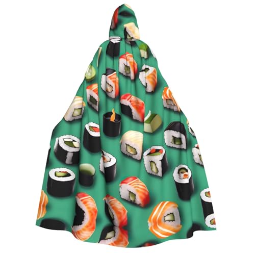 MGGAklp Sushi-Umhang mit Kapuze für Erwachsene, mit Halloween-Umhang, Kostüm, Partyzubehör MGGAklp Sushi-Umhang mit Kapuze für Erwachsene, mit Halloween-Umhang, Kostüm, Partyzubehör von MGGAklp