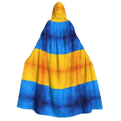 MGGAklp Ukrainischer Flaggen-Aufdruck, Erwachsenen-Kapuzenumhang mit Halloween-Umhang, Robe, Kostüm, Partyzubehör MGGAklp Ukrainischer Flaggen-Aufdruck, Erwachsenen-Kapuzenumhang mit Halloween-Umhang, Robe, Kostüm, Partyzubehör von MGGAklp