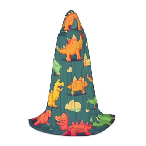 MGGAklp Umhang mit vielen kleinen Dinosaurier-Druck, Kapuzenumhang für Teenager, Halloween, Cosplay und Mottopartys MGGAklp Umhang mit vielen kleinen Dinosaurier-Druck, Kapuzenumhang für Teenager, Halloween, Cosplay und Mottopartys von MGGAklp