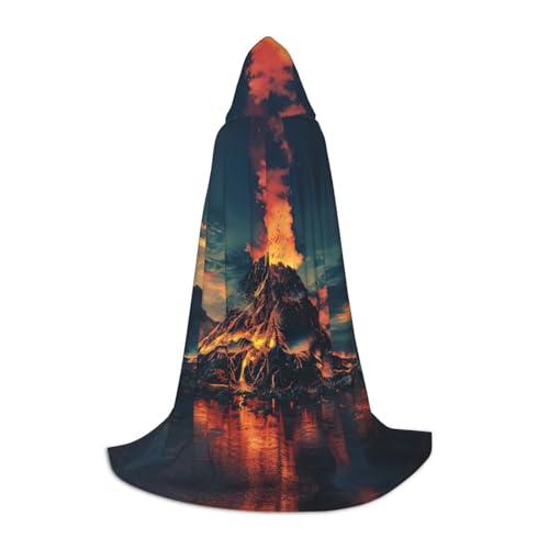 MGGAklp Volcano Print Kapuzenumhang für Teenager für Halloween, Cosplay und Mottopartys MGGAklp Volcano Print Kapuzenumhang für Teenager für Halloween, Cosplay und Mottopartys von MGGAklp