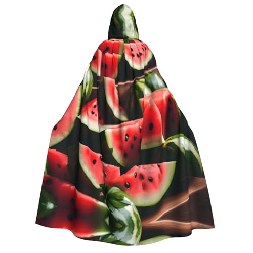 MGGAklp Wassermelonen-Umhang mit frischem Obstaufdruck, Erwachsenen-Kapuzenumhang mit Halloween-Umhang, Kostüm, Partyzubehör von MGGAklp
