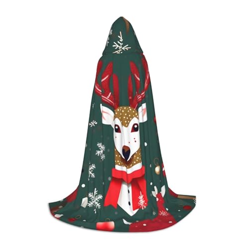 MGGAklp Weihnachtlicher Hirsch-Druck Kapuzenumhang für Teenager für Halloween, Cosplay und Mottopartys MGGAklp Weihnachtlicher Hirsch-Druck Kapuzenumhang für Teenager für Halloween, Cosplay und Mottopartys von MGGAklp