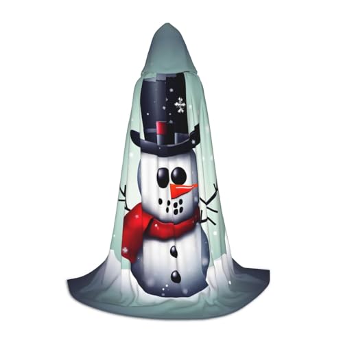 MGGAklp Weihnachtlicher Schneemann-Druck, Kapuzenumhang für Teenager, für Halloween, Cosplay und Mottopartys von MGGAklp