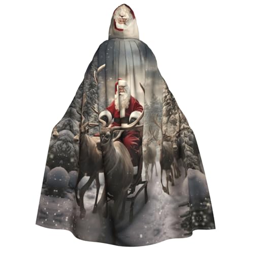 MGGAklp Weihnachtsmann-Aufdruck, Erwachsenen-Umhang mit Kapuze, Halloween-Umhang, Kostüm, Partyzubehör MGGAklp Weihnachtsmann-Aufdruck, Erwachsenen-Umhang mit Kapuze, Halloween-Umhang, Kostüm, Partyzubehör von MGGAklp