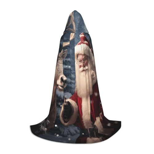 MGGAklp Weihnachtsmann-Aufdruck, Kapuzenumhang für Teenager, Halloween, Cosplay und Mottopartys von MGGAklp