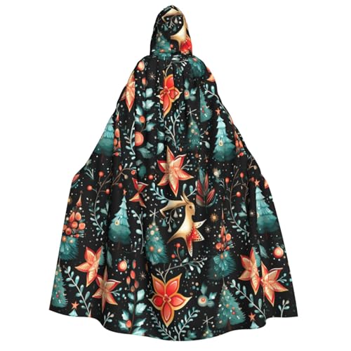MGGAklp Weihnachtstag Druck Erwachsene Kapuzenumhang mit Halloween-Umhang Robe Kostüm Partyzubehör MGGAklp Weihnachtstag Druck Erwachsene Kapuzenumhang mit Halloween-Umhang Robe Kostüm Partyzubehör von MGGAklp