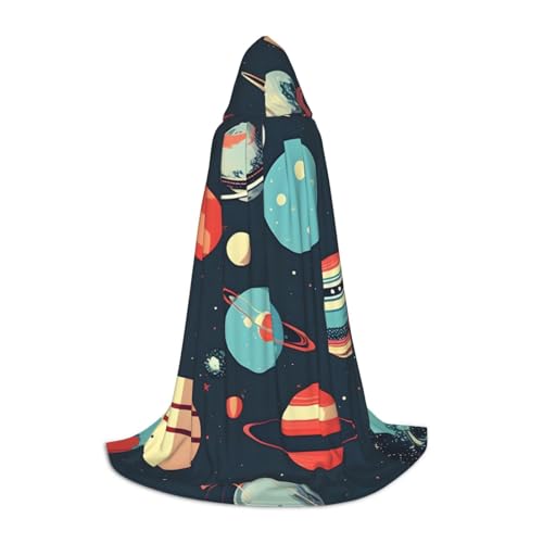 MGGAklp Weltraumplanet Druck Kapuzenumhang für Teenager für Halloween, Cosplay und Mottopartys von MGGAklp