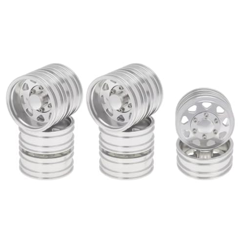 Für Tamiya 1/14 6PCS Rad Reifen Komplettset Metall Vorder- Und Hinterradnabe RC Anhänger Traktor LKW Auto Upgrade Teile RC Auto Zubehör von MGHGFYTAS