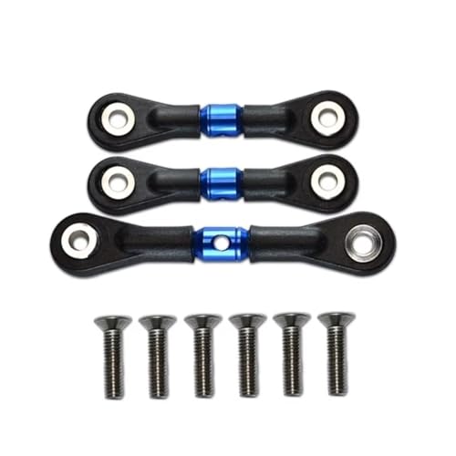 Für Tamiya Für TT-02 TT-02T 1/10 3 Stücke Lenkung Link Stange Servo Stange RC Auto Upgrade Teile Zubehör RC Auto Zubehör(Blue) von MGHGFYTAS