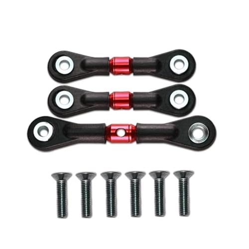 Für Tamiya Für TT-02 TT-02T 1/10 3 Stücke Lenkung Link Stange Servo Stange RC Auto Upgrade Teile Zubehör RC Auto Zubehör(Red) von MGHGFYTAS