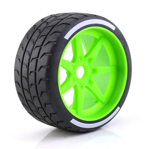 Kompatibel Mit Arrma 1/7 Für Felony Für FSR Für Model GT RC Autoteile 4 Stück 53/107 42/100 Reifen 17 Mm Radsechskant RC Auto Zubehör(Green) von MGHGFYTAS