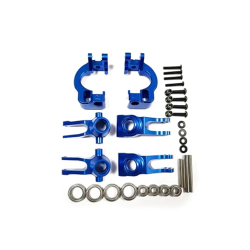 Kompatibel Mit Arrma 1/8 RC-Autoteilen Metall-Vorderlenkblock C-Hubs-Träger Nachlaufblock Hinterrad-Trägersatz RC Auto Zubehör(Blue) von MGHGFYTAS