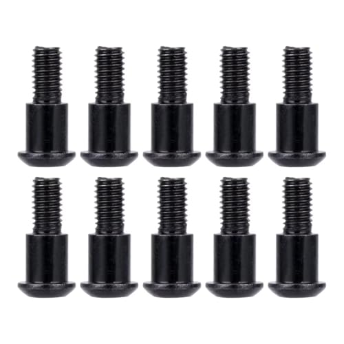 Kompatibel Mit Axial Für SCX10 AR44 AR45 F10 F9 1/10 RC-Autoteile M3 X 4 X 10 Mm Sechskant-Knopfkopf-Einschnitt-Kingpin-Schulterschrauben, 10 Stück RC-Autoteile(Black) von MGHGFYTAS