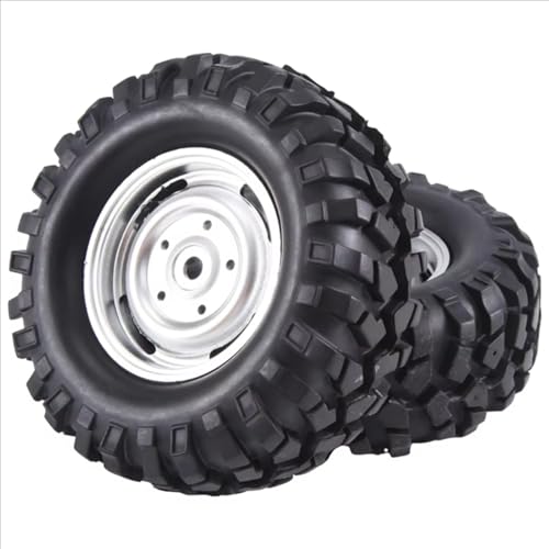 Kompatibel Mit Axial Für SCX10 Für HSP Für Redcat Für Traxxas 1/10 RC Crawler Autoteile 4 Stück 96 Mm 1,9 Zoll Gummifelge Reifen Deadlock RC-Autoteile(White) von MGHGFYTAS